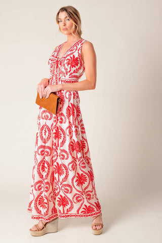 COLETTE DREAM RED WOVEN JUMPSUIT - By Baano