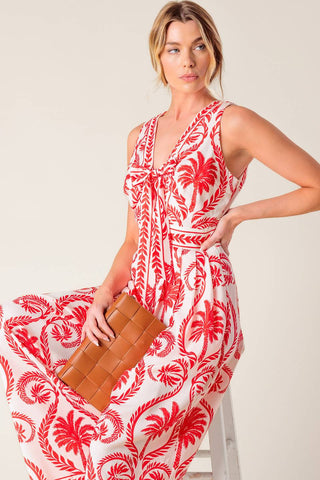 COLETTE DREAM RED WOVEN JUMPSUIT - By Baano