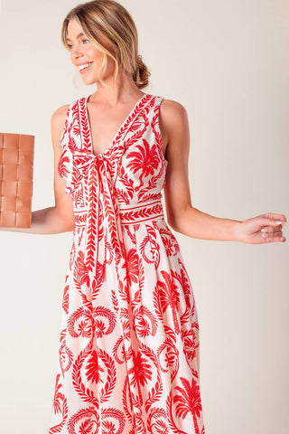 COLETTE DREAM RED WOVEN JUMPSUIT - By Baano