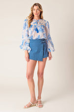 DISTANT ECHOES DENIM SKORT - By Baano