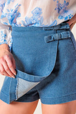 DISTANT ECHOES DENIM SKORT - By Baano