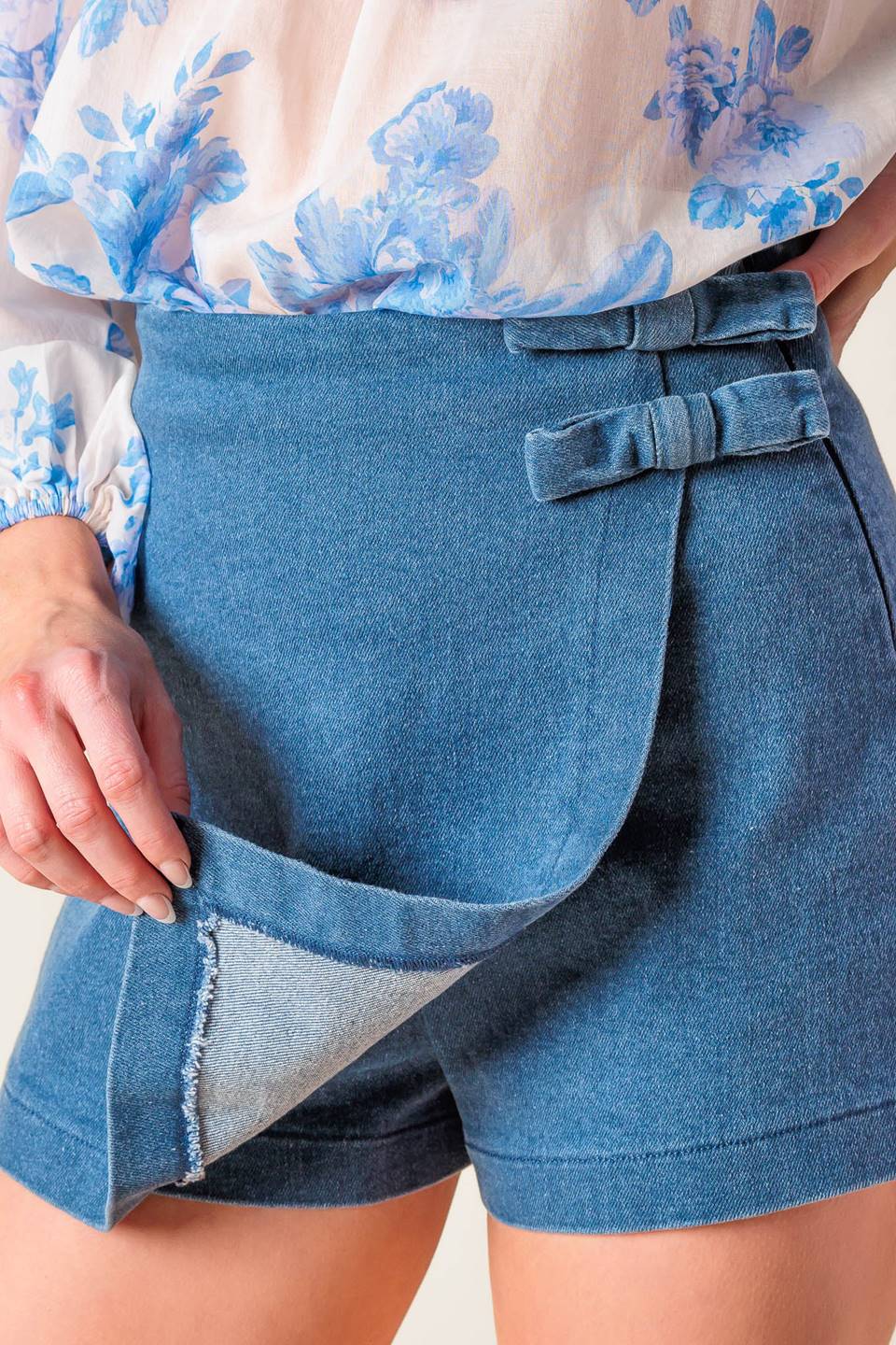 DISTANT ECHOES DENIM SKORT - By Baano