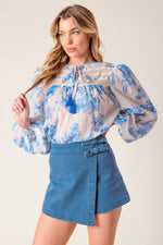 DISTANT ECHOES DENIM SKORT - By Baano