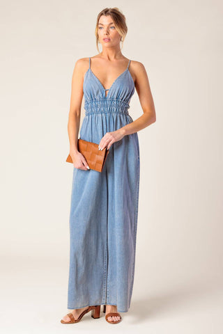 CAN'T CONVINCE ME ACID BLUE DENIM JUNPSUIT - By Baano