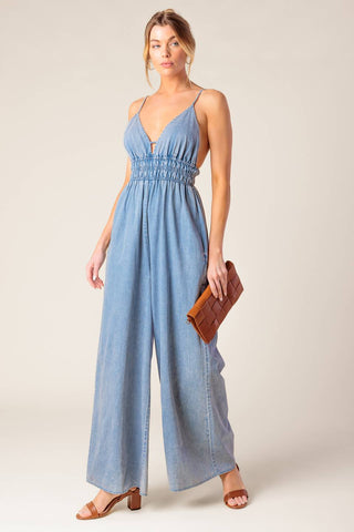 CAN'T CONVINCE ME ACID BLUE DENIM JUNPSUIT - By Baano