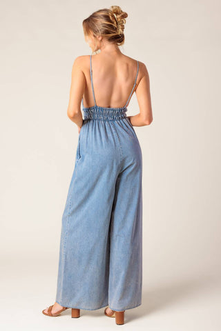 CAN'T CONVINCE ME ACID BLUE DENIM JUNPSUIT - By Baano