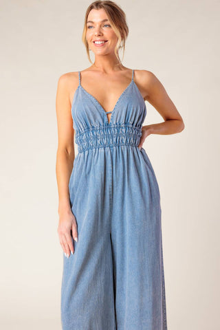 CAN'T CONVINCE ME ACID BLUE DENIM JUNPSUIT - By Baano