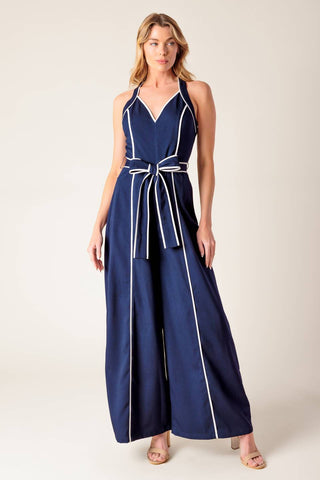 LAYTON NAVY WOVEN MAXI DRESS - By Baano