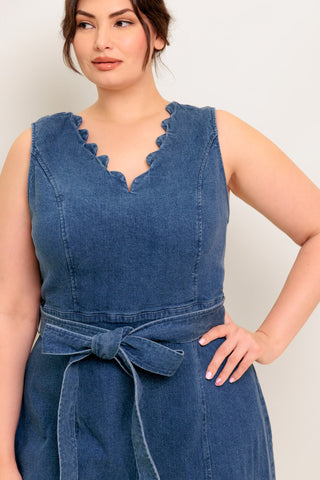 WHERE THE NIGHT MEDIUM INDIGO DENIM JUMPSUIT - By Baano