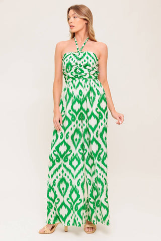 ANGELIC TOUCH GREEN WOVEN JUMPSUIT - By Baano