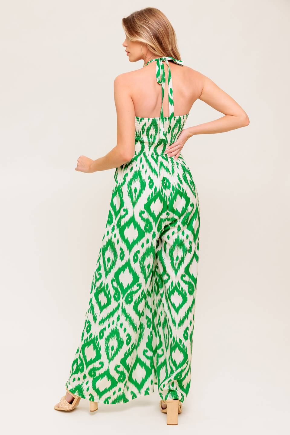 ANGELIC TOUCH GREEN WOVEN JUMPSUIT - By Baano