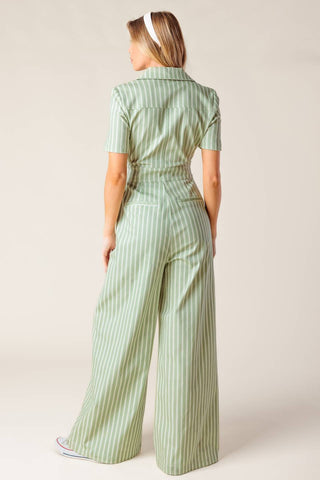 COUNT ME IN OLIVE WOVEN JUMPSUIT - By Baano