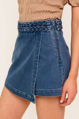 FRENCH MOSS DENIM SKORT - By Baano