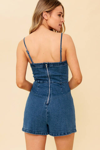 THE WAY TO LOVE DENIM SKORT ROMPER - By Baano