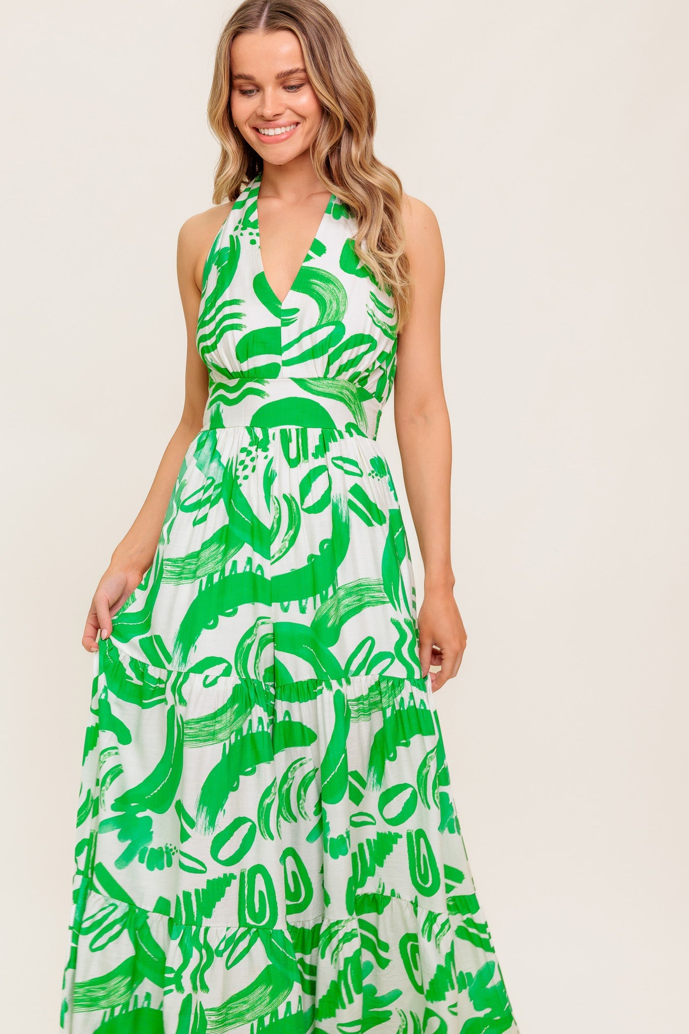GARDEN WHISPER GREEN WOVEN JUMPSUIT - By Baano