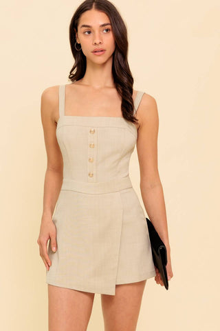 TREND ALERT KHAKI WOVEN ROMPER - By Baano