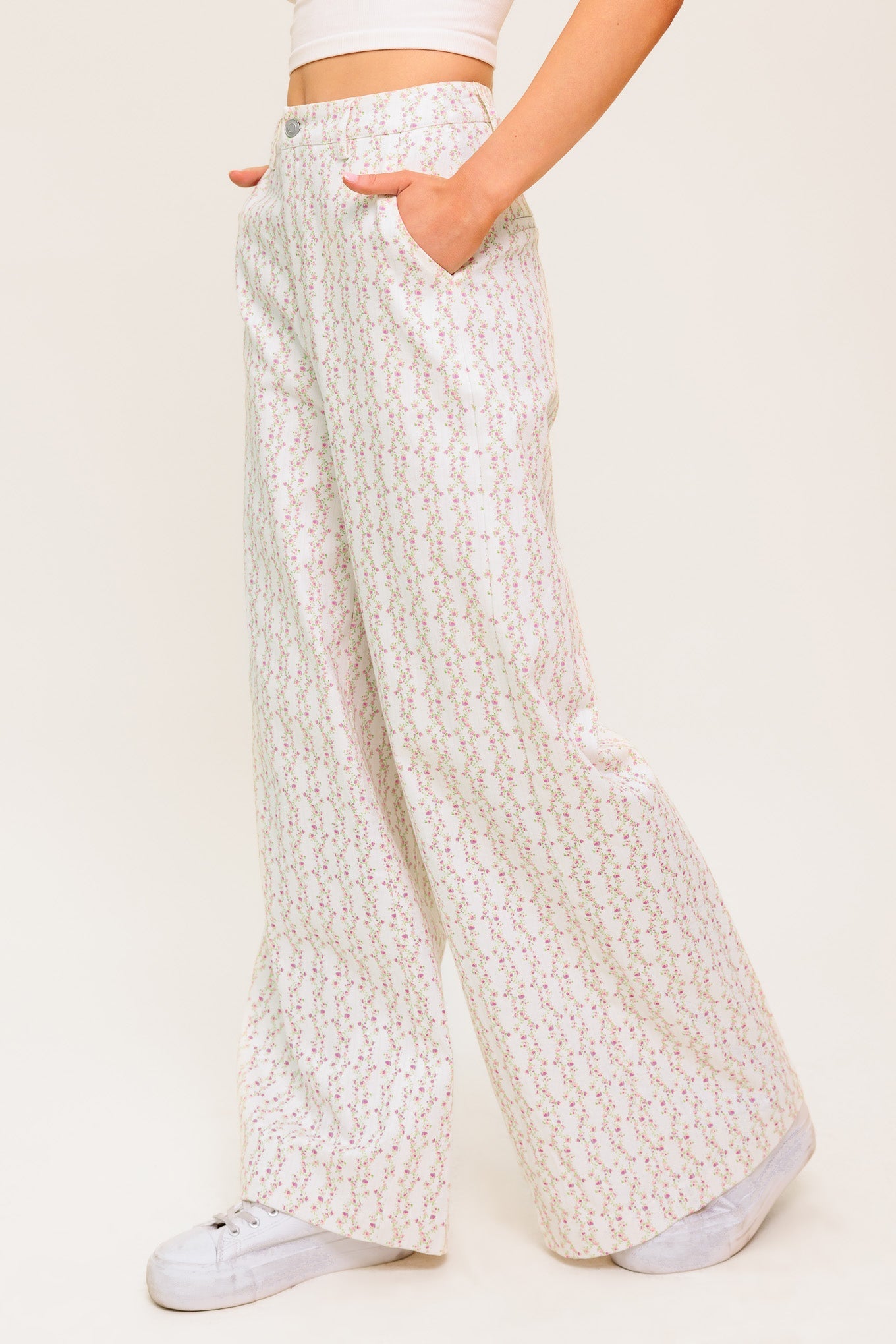 CITRUS FLOW IVORY WOVEN PANTS - By Baano