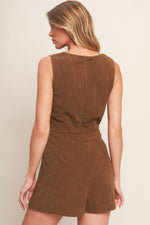 BROWN CODE CORDUROY ROMPER - By Baano