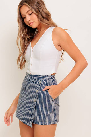 OCEAN BLISS DENIM SKORT - By Baano