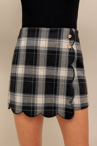 FRENCH BELL WOVEN PLAID SKORT - By Baano