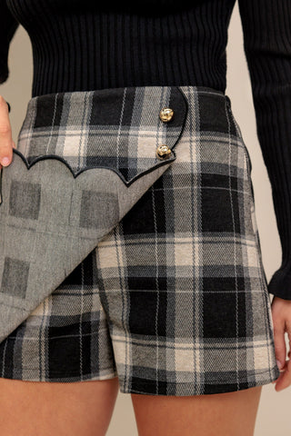 FRENCH BELL WOVEN PLAID SKORT - By Baano