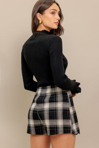 FRENCH BELL WOVEN PLAID SKORT - By Baano
