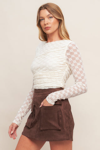 WESTERN ROMANCE FAUX SUEDE SKORT - By Baano