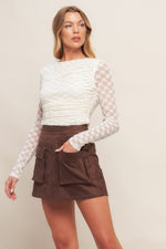 WESTERN ROMANCE FAUX SUEDE SKORT - By Baano
