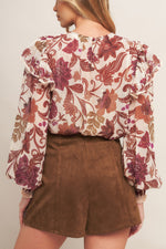 AUTUMN STARLET FAUX SUEDE SKORT - By Baano