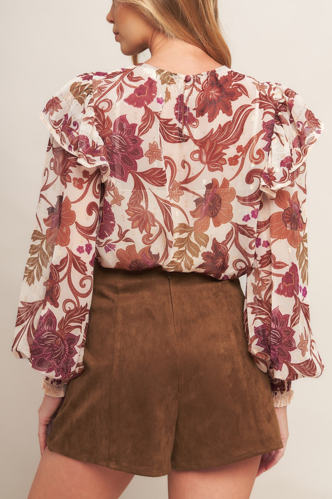 AUTUMN STARLET FAUX SUEDE SKORT - By Baano