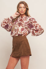 AUTUMN STARLET FAUX SUEDE SKORT - By Baano