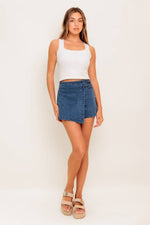 WILD BLUE MORNINGS DENIM SKORT - By Baano