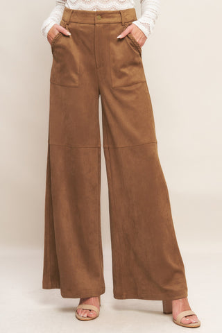 REFINED IMPRESSION FAUX SUEDE PANTS - By Baano