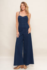 TRENDSETTING MEDIUM INDIGO DENIM JUMPSUIT - By Baano