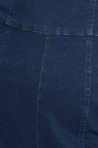 TRENDSETTING MEDIUM INDIGO DENIM JUMPSUIT - By Baano