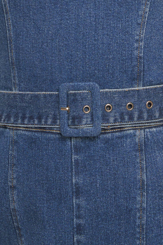 EXPERT SWEETNESS MEDIUM INDIGO DENIM JUMPSUIT - By Baano
