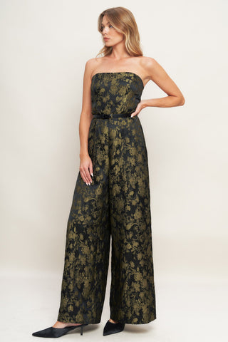 SHADOW LUXE JACQUARD WOVEN JUMPSUIT - By Baano