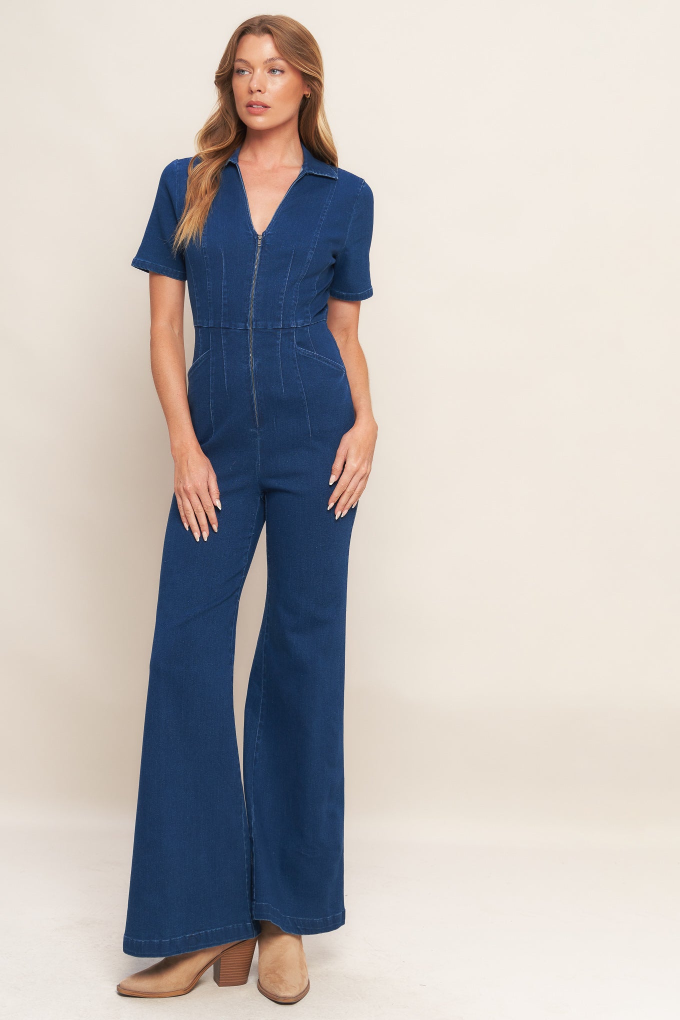 SHY GIRL MEDIUM INDIGO DENIM JUMPSUIT - By Baano