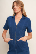 SHY GIRL MEDIUM INDIGO DENIM JUMPSUIT - By Baano