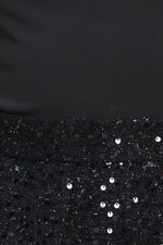 TWINKLE CHIC BLACK TOP AND SEQUIN SHORT ROMPER - By Baano