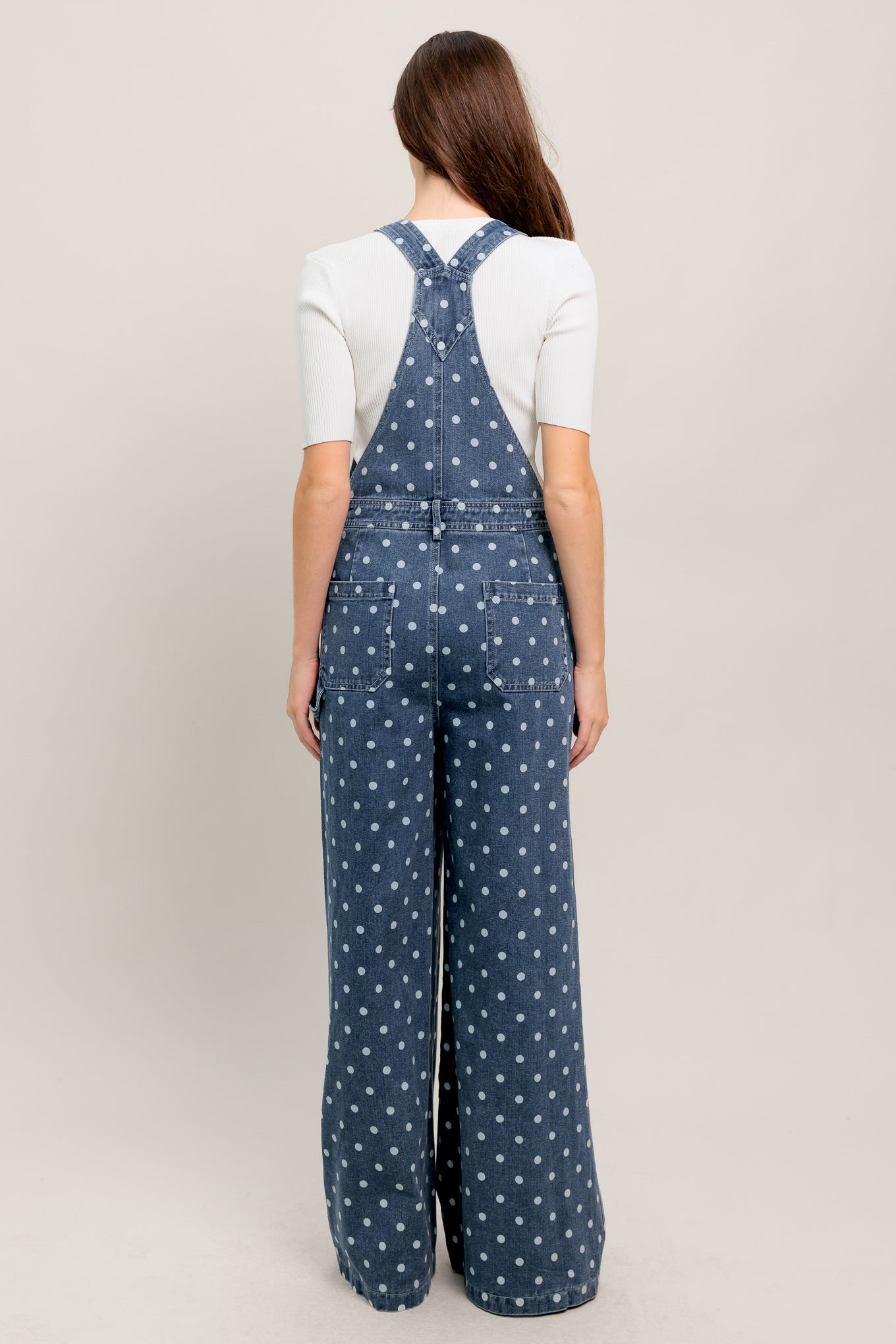 EVERYDAY POLKA OVERALL DENIM JUMPSUIT Flying Tomato