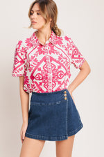 TEXTURE PLAY DENIM SKORT