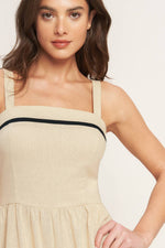 LOVELY LINE WOVEN ROMPER