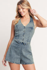 EVERYDAY ESCAPE DENIM ROMPER