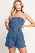 WEEKEND CRUSH DENIM ROMPER Flying Tomato