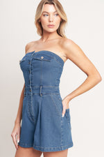 WEEKEND CRUSH DENIM ROMPER Flying Tomato