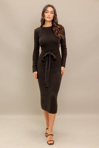 BE GOOD TO ME SWEATER MIDI DRESS - By Baano