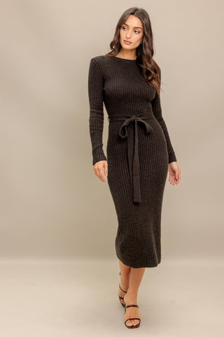 BE GOOD TO ME SWEATER MIDI DRESS - By Baano