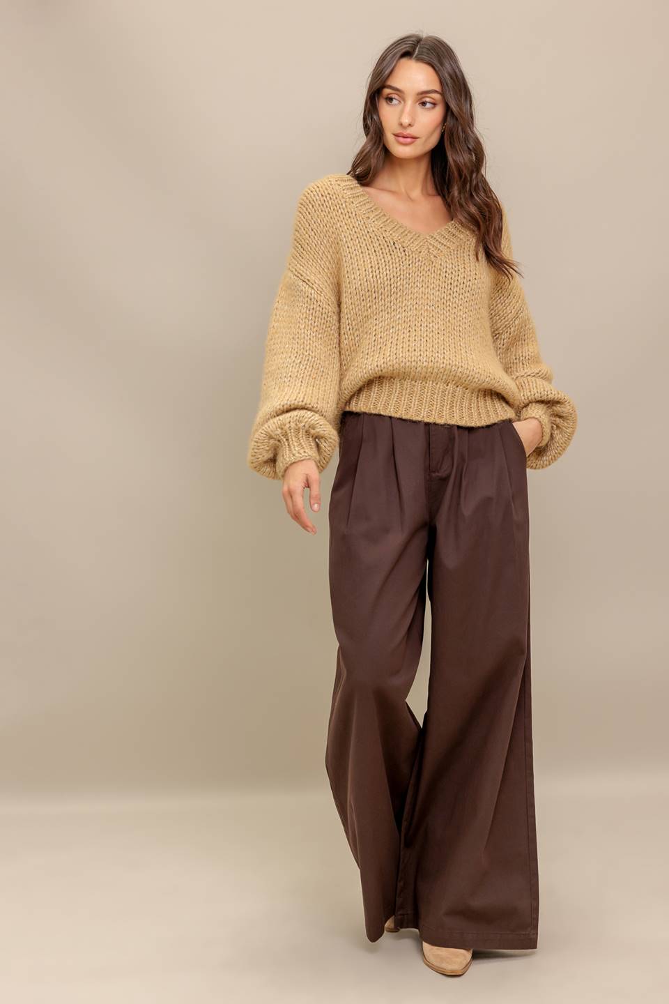 EARTHY TOUCH SWEATER KNIT TOP - By Baano