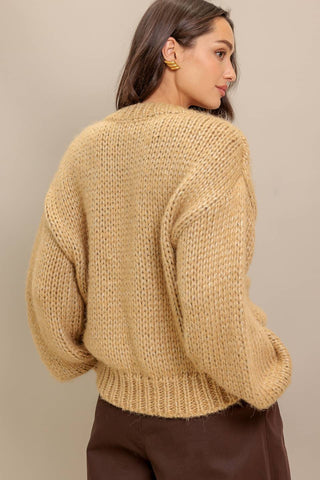 EARTHY TOUCH SWEATER KNIT TOP - By Baano